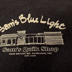 Sams Blue Light Quik Shop T-shirt Medium
