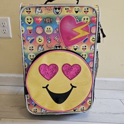 kids emoji luggage