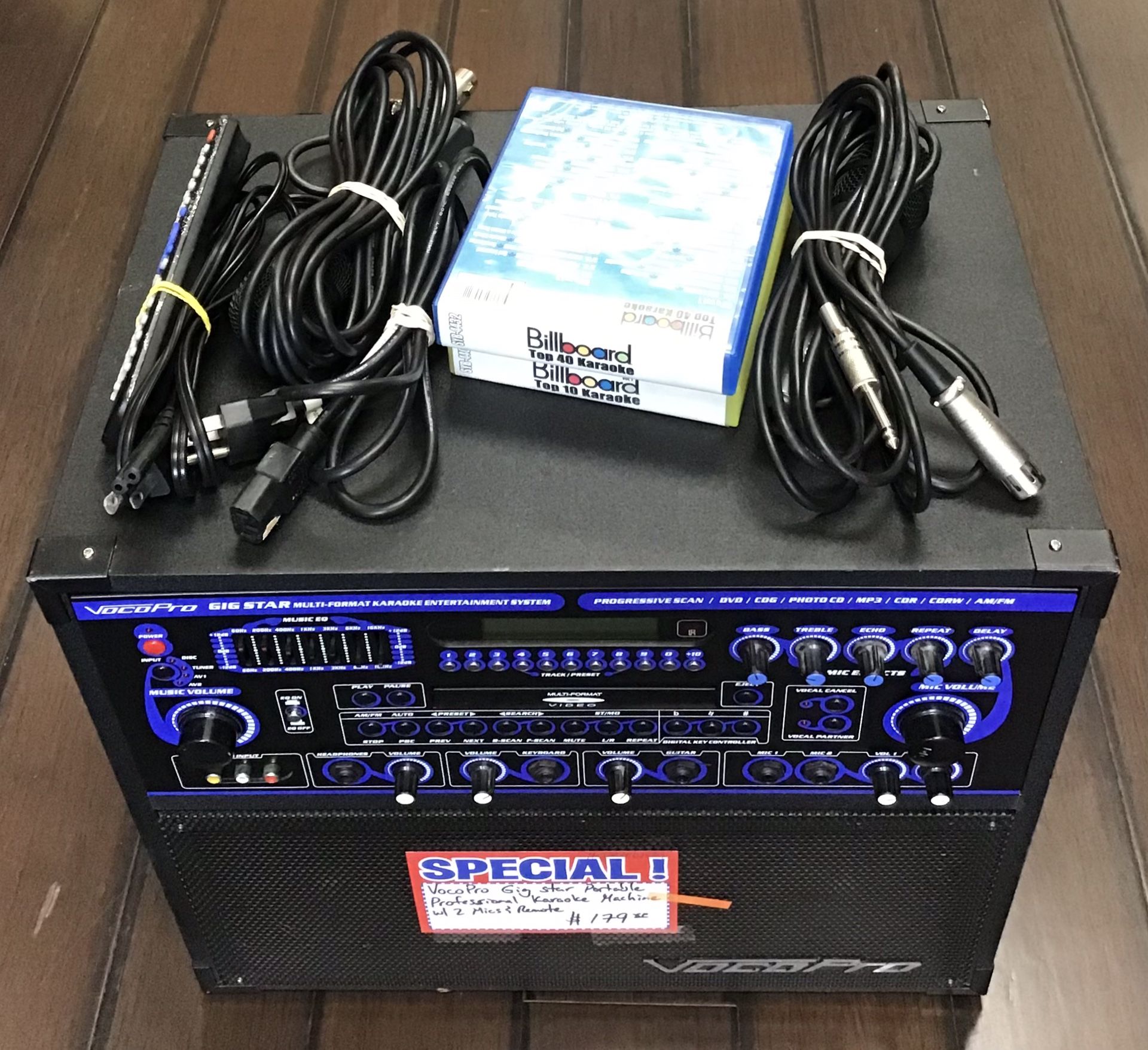 VocoPro Gig Star Portable Professional Karaoke Machine W/ 2 Mics & Remote