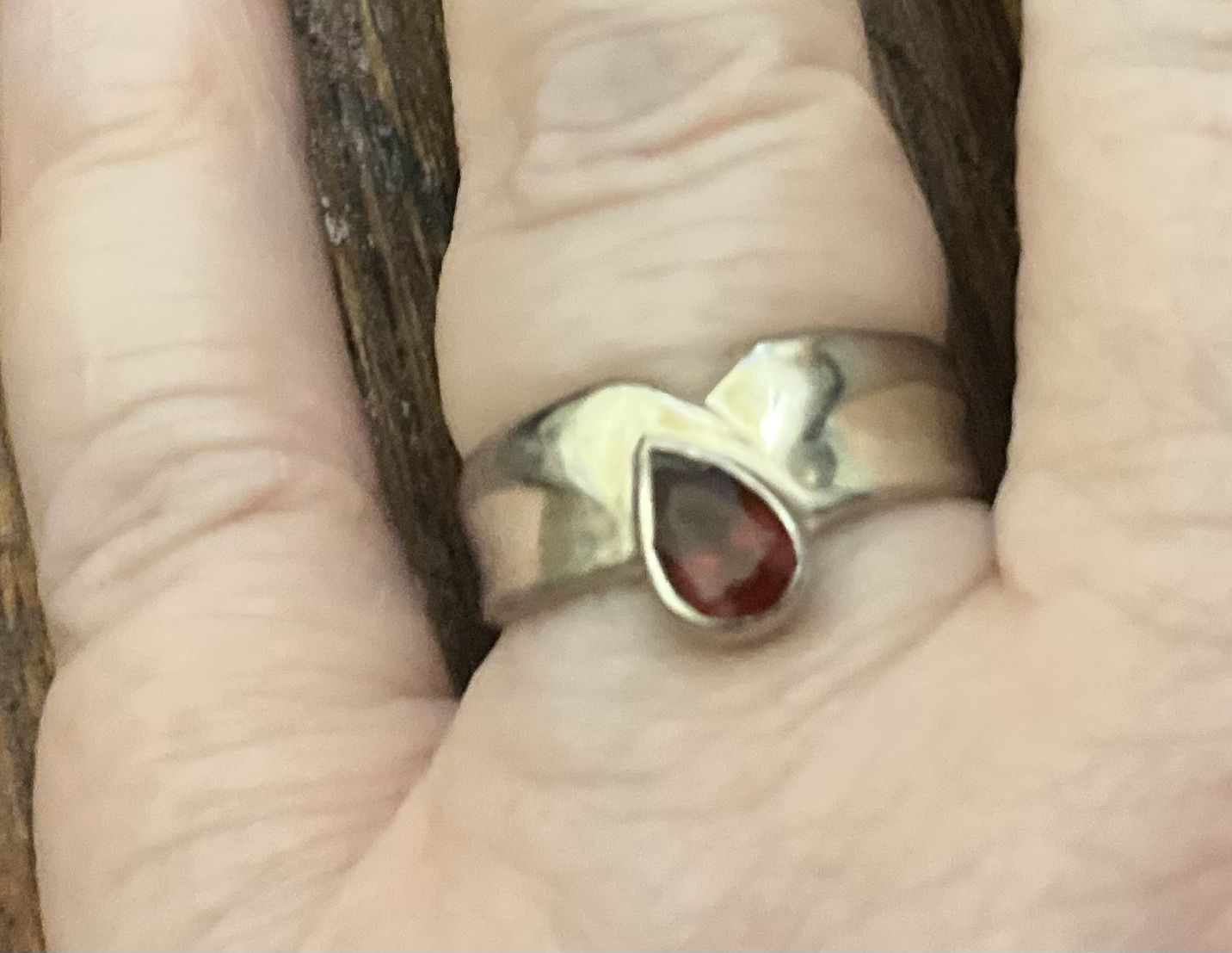Garnet Sterling Silver Vintage Ring Size 6.5 Marked Cw 925