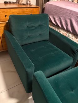 Emerald green sofas