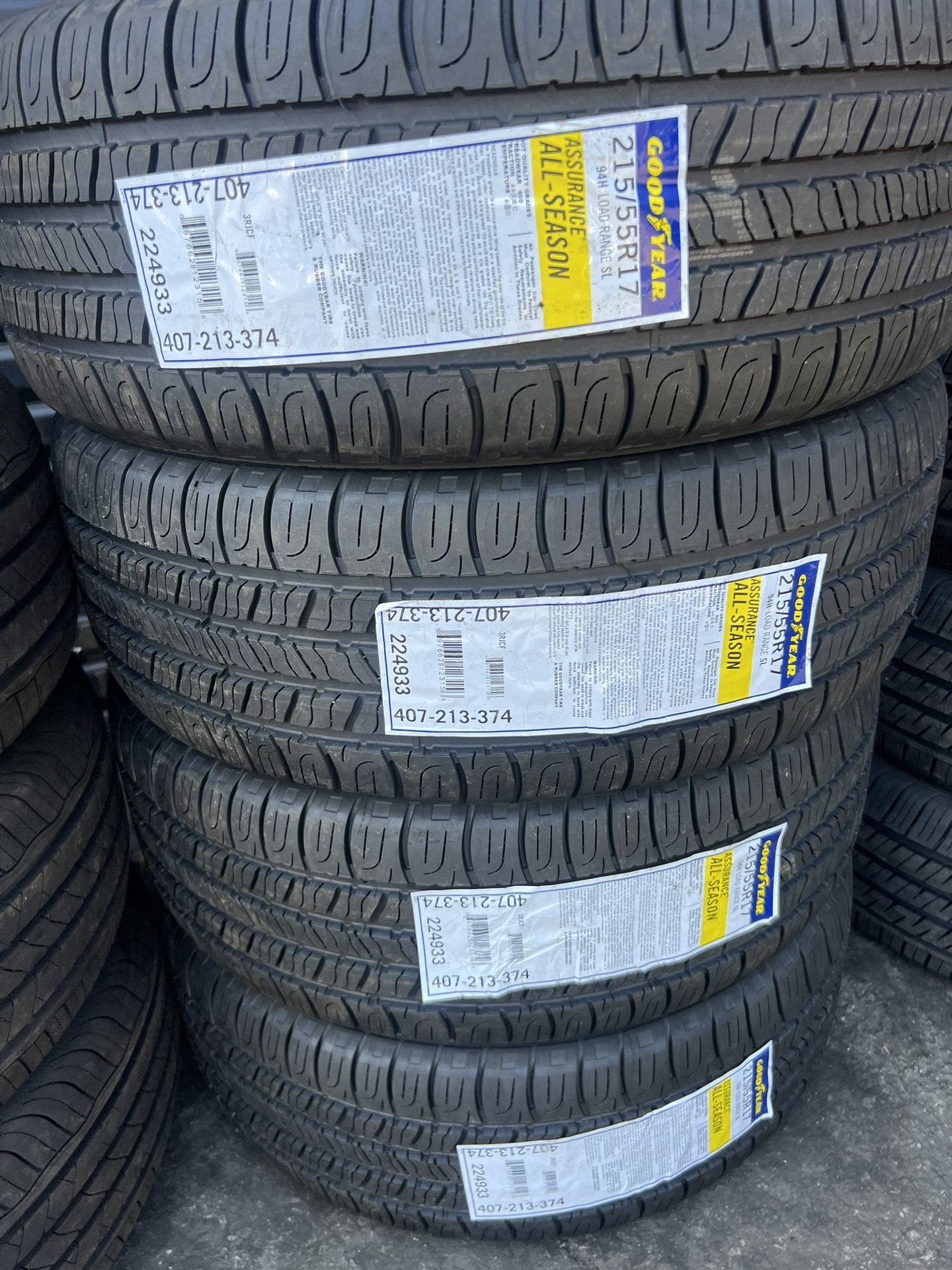 215/55/17 Goodyear Assurance All Season- New Tires