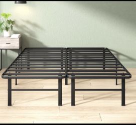 New Open Box Zinus 14 Inch Black Rumi Quick Assembly Metal Bed Frame, King
