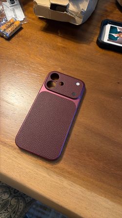 iPhone Phone Case Red Leather Texture