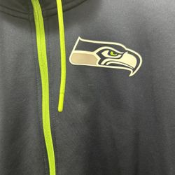 Nike Mens Seattle Seahawks Full Zip Hoodie Sweatshirt 2XL EUC