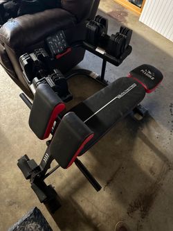 Workout bench and bow flex dumbbells