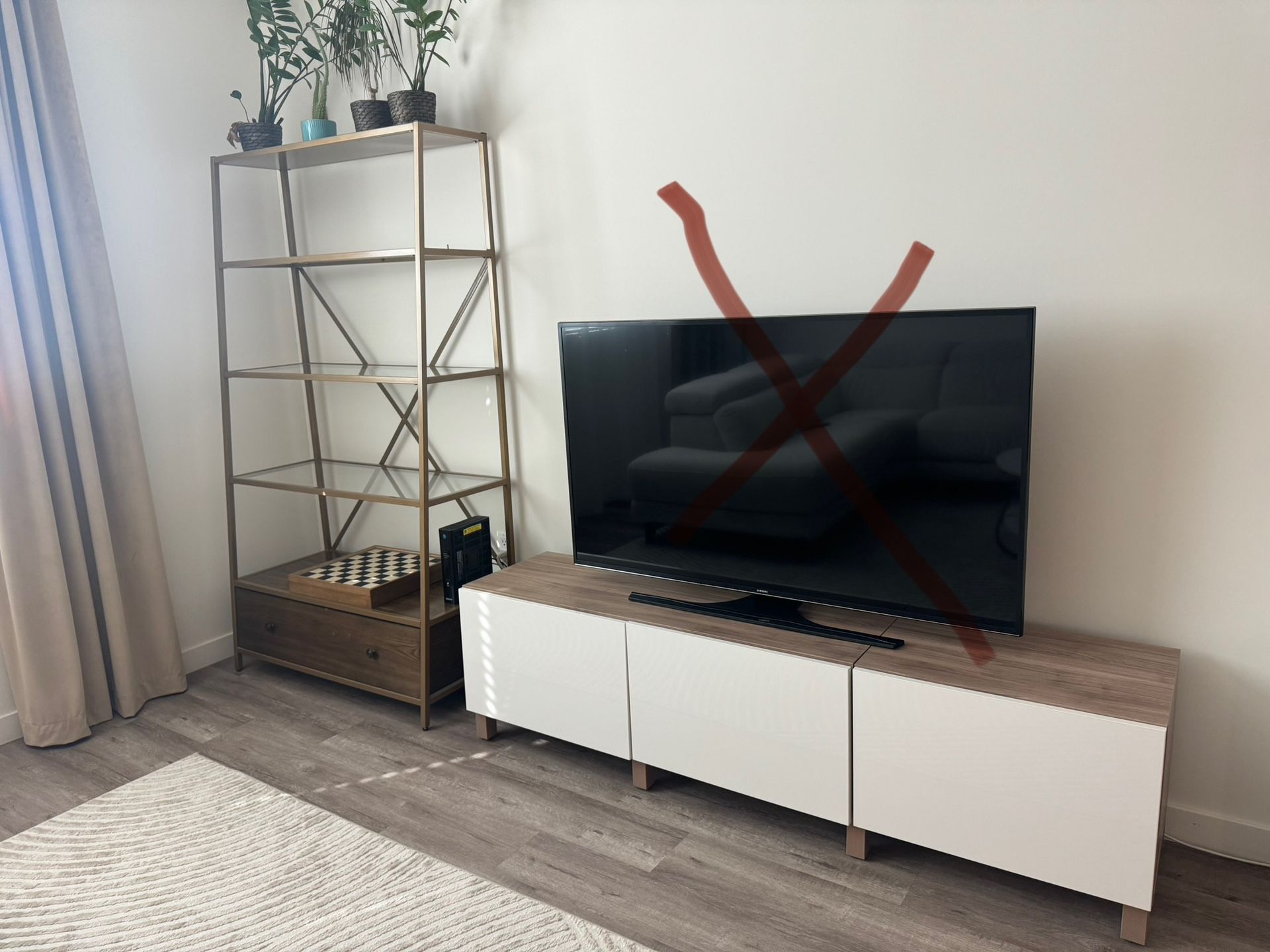 Modern TV Stand + Shelf Unit β Excellent Condition