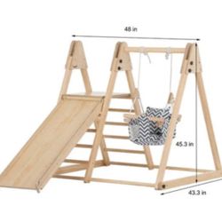 Gym For Toddlers   Slide  Swing  And Seesaw Avenlur Jumper Wood 