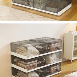  Pack Under Bed Storage With Wheels,108 QT Foldable Underbed Storage Containers 