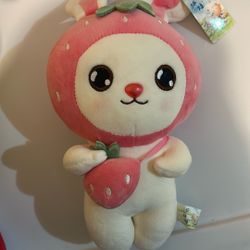 Strawberry Bunny Plushie Kawaii