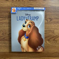 Lady and the Tramp (Walmart Exclusive) Disney100 Edition Blu-ray Combo Pack [Blu-ray + DVD + Collectible Packaging + Collectible Pin]