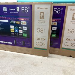 HISENSE 58” QLED SMART ROKU TV BRAND NEW IN BOX! PRICE IS FIRM! DELIVERY AVAILABLE !