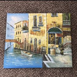 Venice Canal Oil Painting
