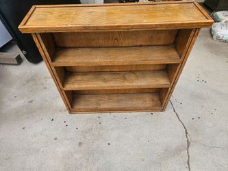 Solid Wood Oak Bookcase 3-Shelf