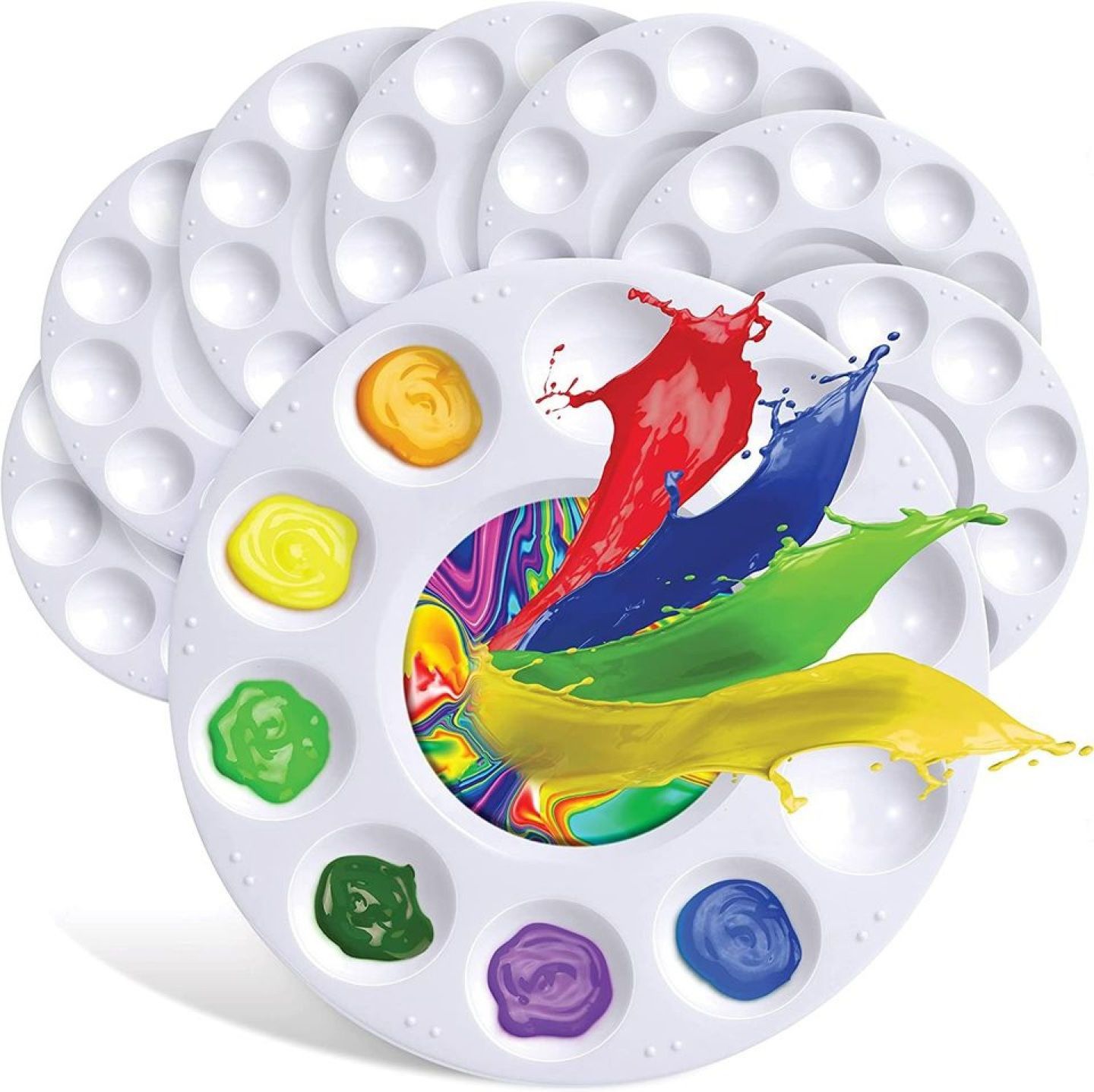 Brand new in box Paint Pallet Set of 8 Paint Trays, Round Washable Paint Palette Canvas Paint