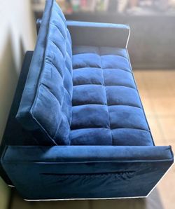 Convertible Sofa Bed, Pull Out Couch with Side Pockets, 3 in 1 Velvet Fabric Loveseat Sleeper Sofa Bed, Pull Out Couch with Adjustable Backrest for Li