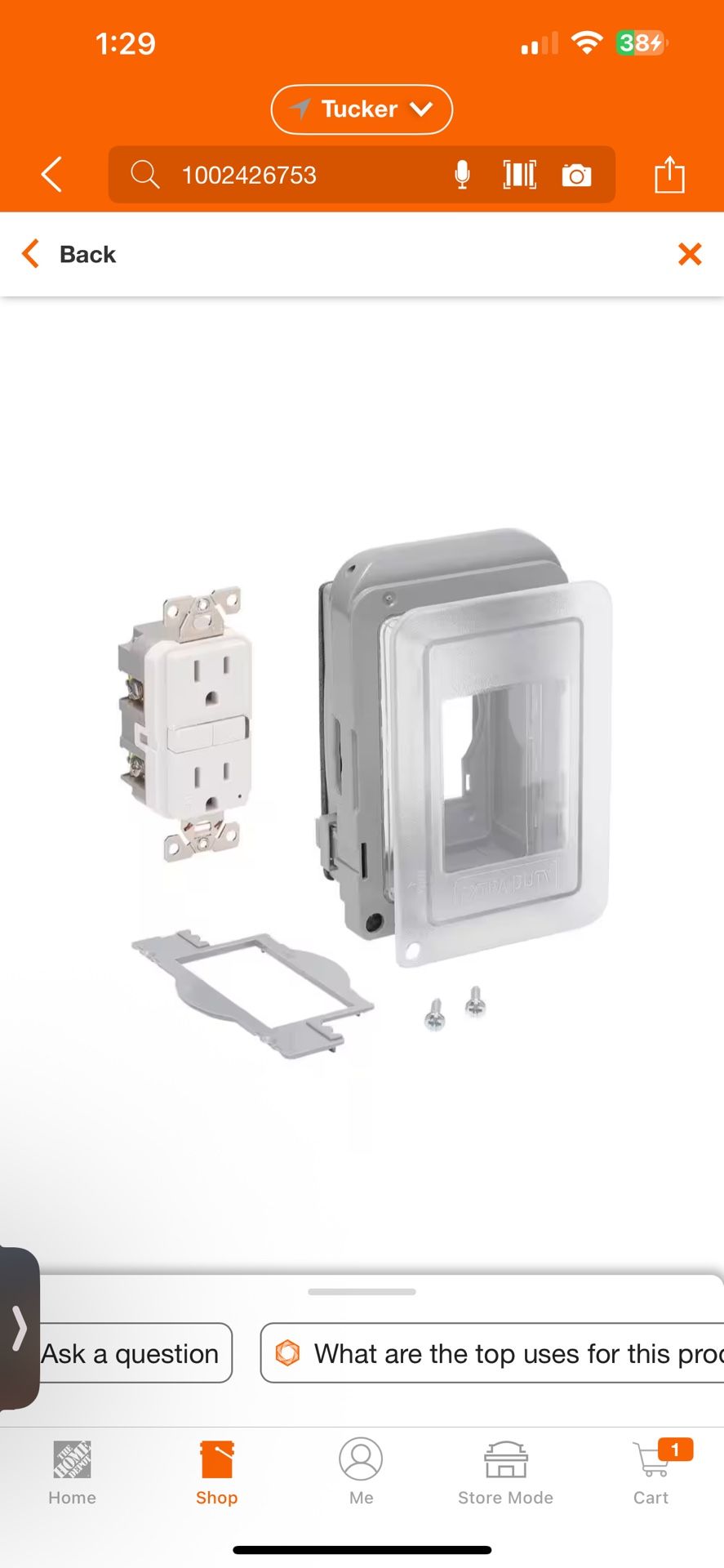 1-Gang Extra Duty Non-Metallic Low Profile While-In-Use Weatherproof Horizontal/Vertical Receptacle Cover and GFCI, Gray