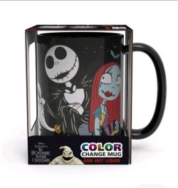 Disney Nightmare Before Christmas Color Change Mug Jack Skellington Sally Black