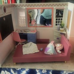 Our GENERATION Doll House Bedroom With Furniture And Extras