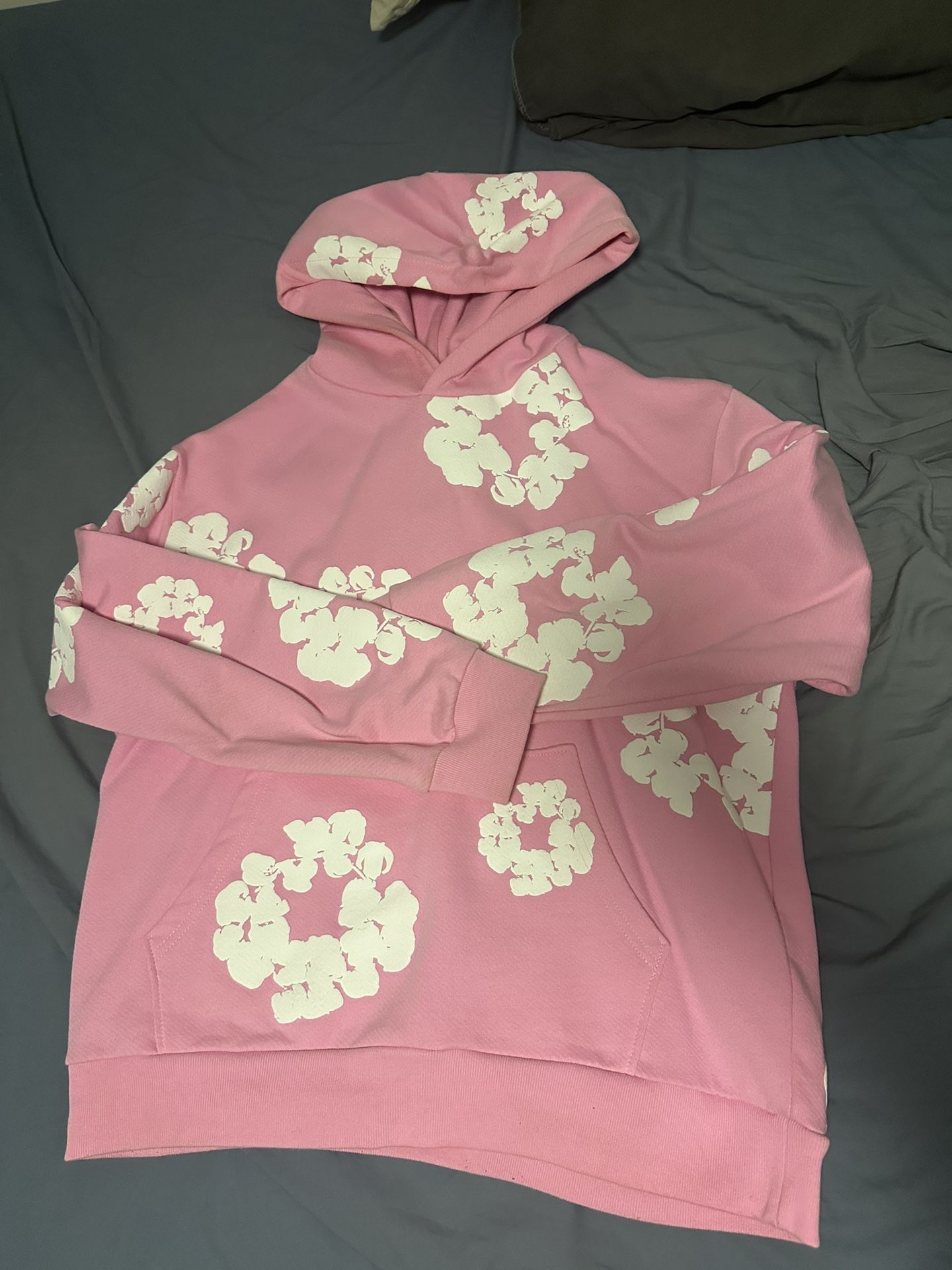 Pink denim tears hoodie