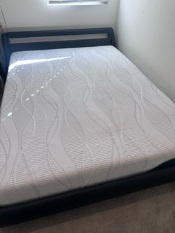 Queen bed frame and mattress
