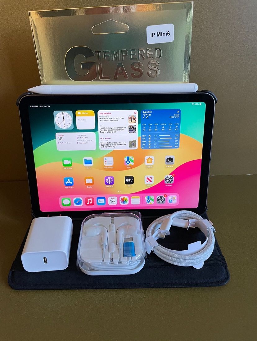  Apple Ipad Mini 6th Generation (8.3” Retina Display) 64GB with stylus pen, case & Accessories (256GB $449) 
