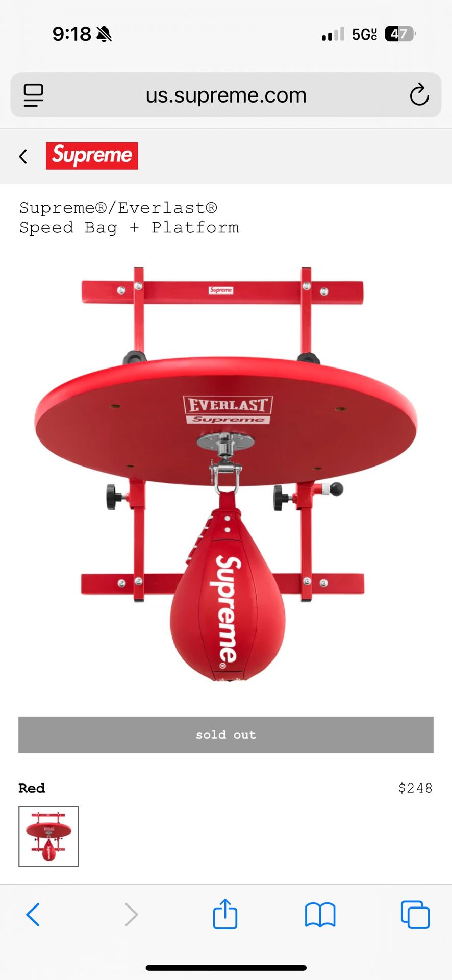 Supreme®/Everlast® Speed Bag + Platform