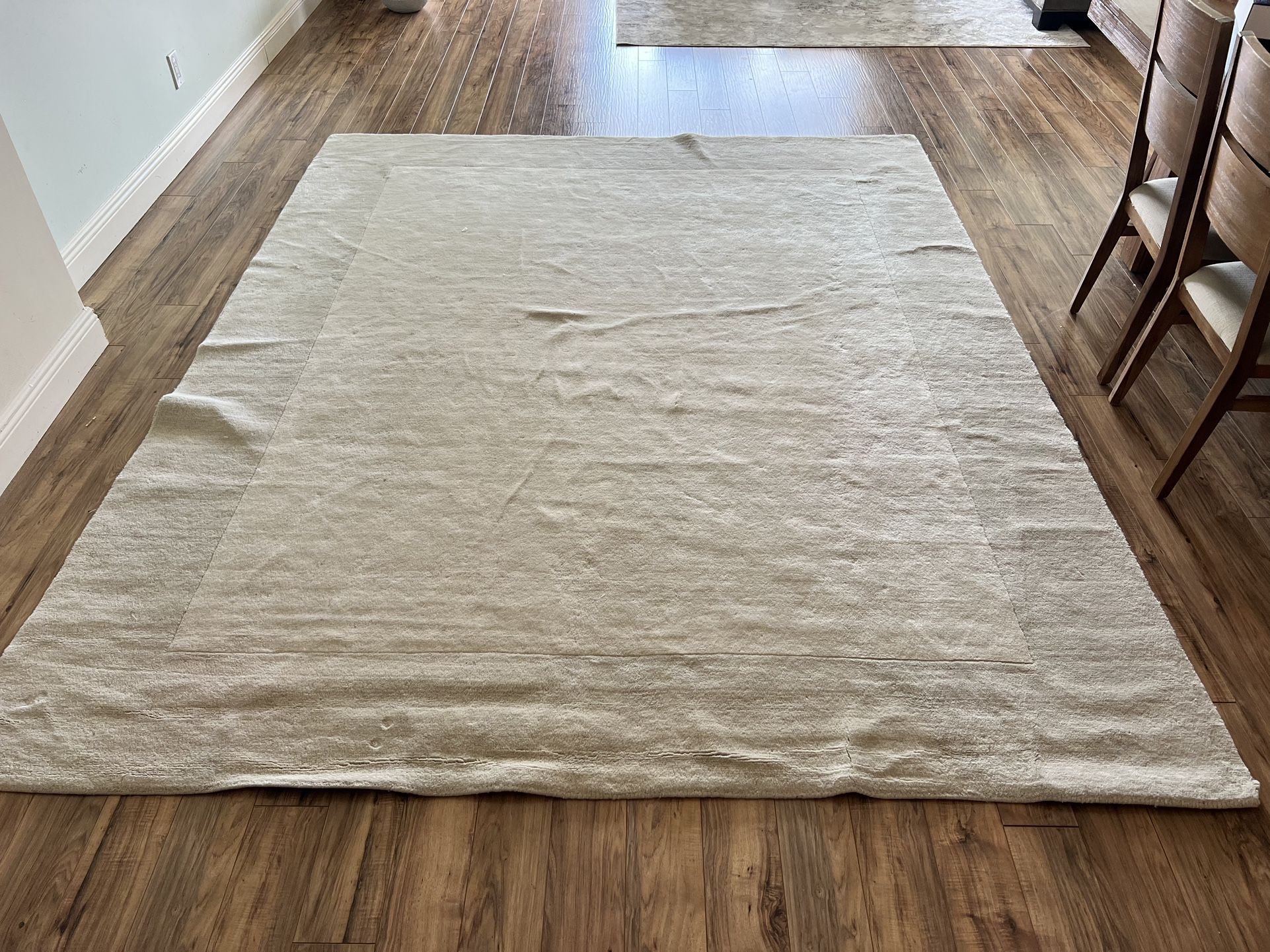 8x10 Ivory Pottery Barn Henley 100% Wool Rug Used