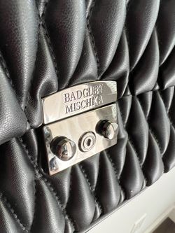 BADGLEY MISCHKA Black Quilted VEGAN Faux Leather Womens Crossbody Bag   Thumbnail