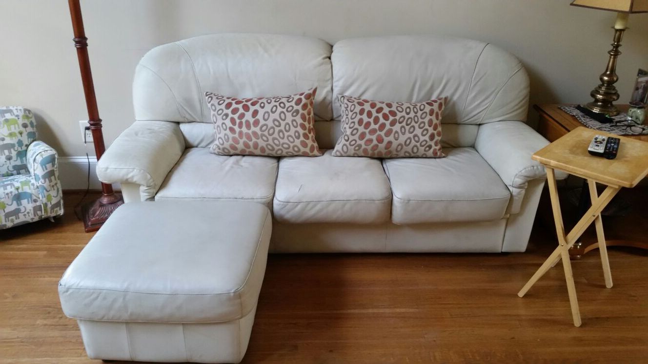 Leather White Living Room Set