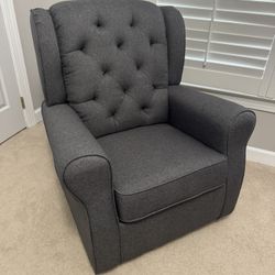 Gray swivel rocker chair