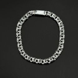 925 Silver Chino Bracelet 7.5” Long • 6.5 mm