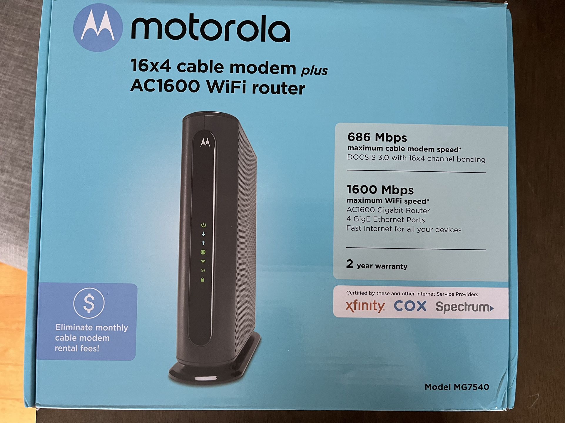 MG7540 cable modem & WiFi router 