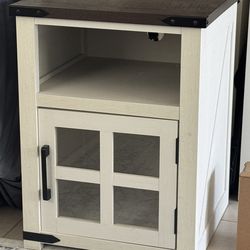 Side table nightstand with charger station