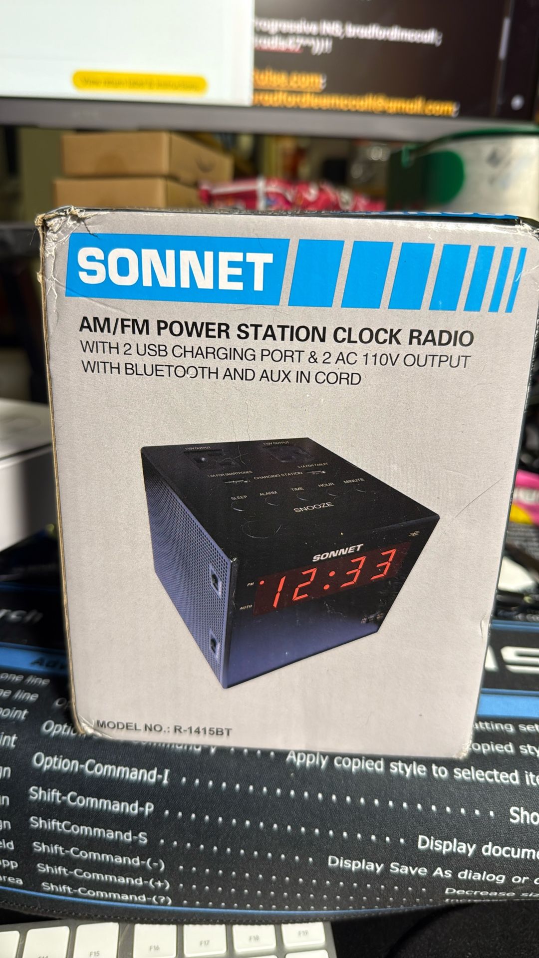 Sonnet Alarm Clock Charging Station, Bluetooth Speaker, AM FM Radio, Dual USB Charging