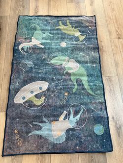 Ruggable 58x36” rug washable dinosaur space kids