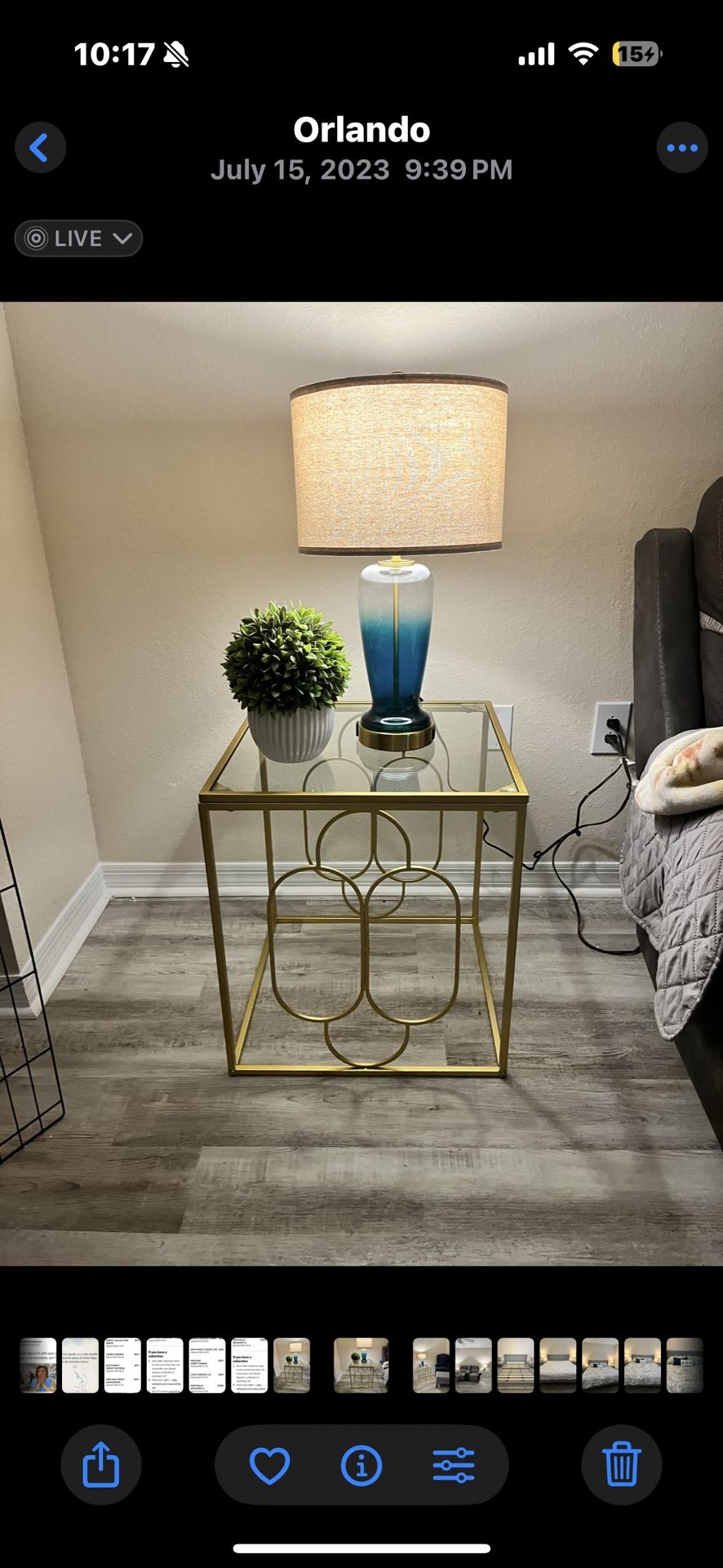 Set Of Glads Gold Metal End Table