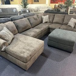 Ashley Oversized Plush Sectional Sofa Couch 