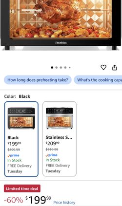 32QT Extra Large Air Fryer, 19-In-1 Air Fryer Toaster Oven Combo with Rotisserie and Dehydrator, Digital Convection Oven Countertop Airfryer Fit 13" P