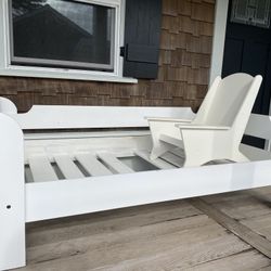 FREE Solid Wood Twin Bed Frame + Chair White 