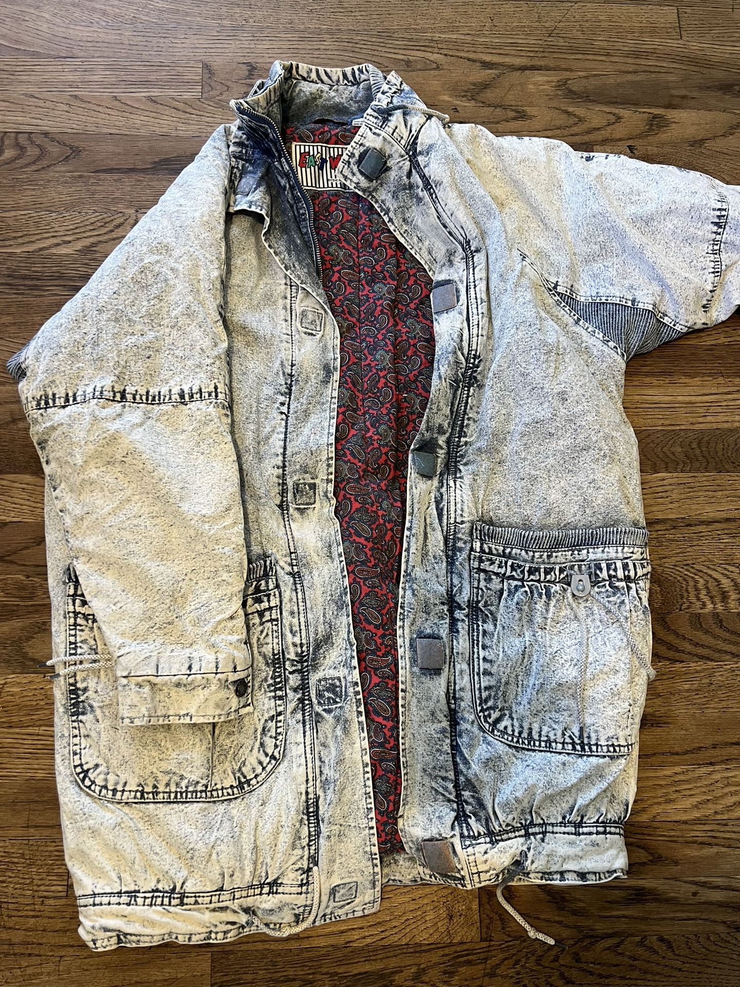 Vintage 80s East West By Panda Group Denim Acid Wash Jacket Unisex Size S