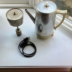 West Bend 5-9 Cup Automatic Percolator model 9362 Aluminum Complete/Working - Compare @$50+