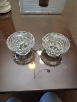 2 Glass Candle Holders