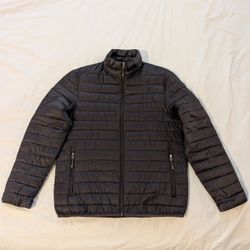 Swiss Tech Puffer Jacket Mens Medium Fits Like Large Black Coat