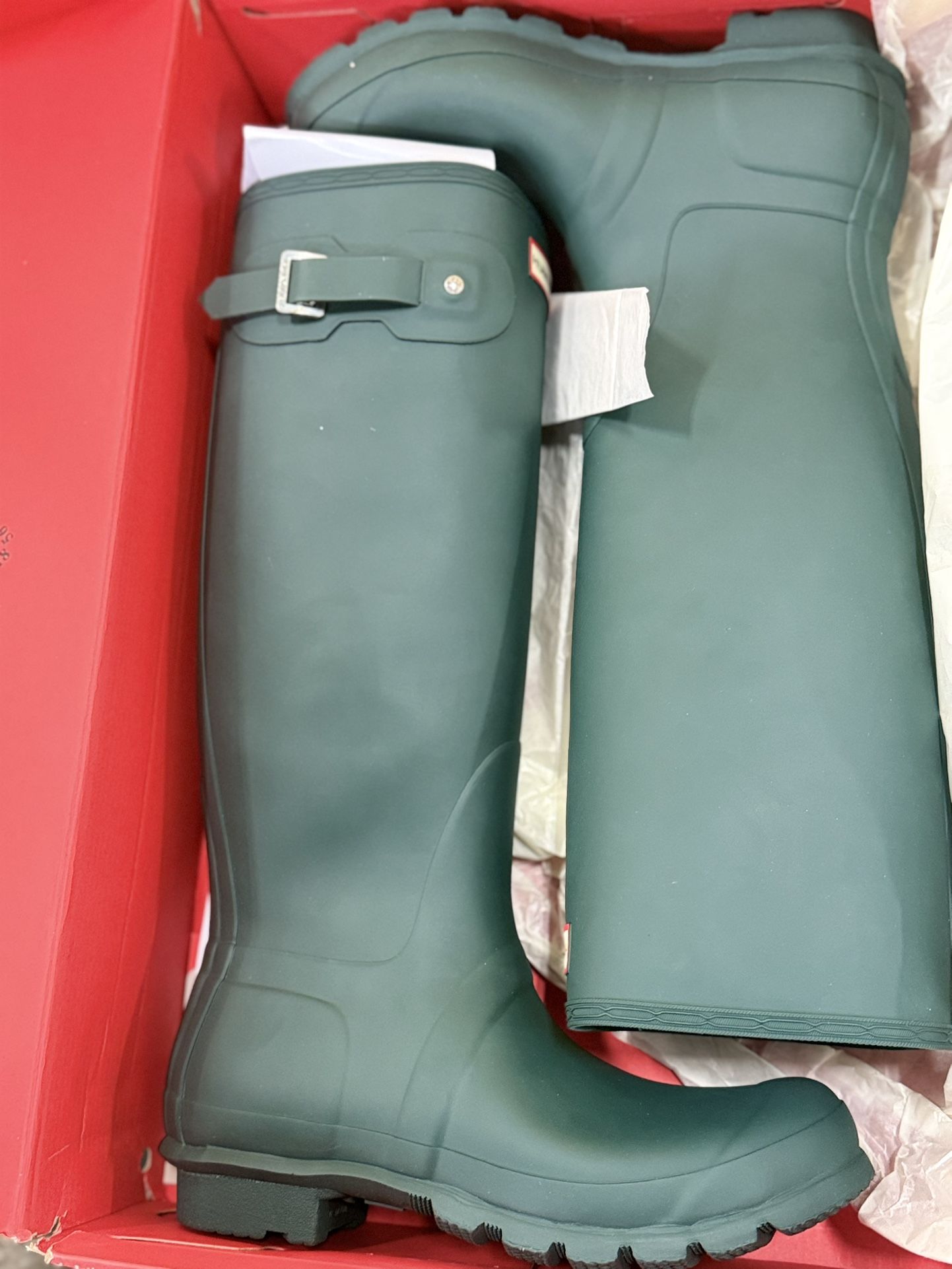 Hunter Original Tall Adjustable Wellington Weather Womens Boot Green