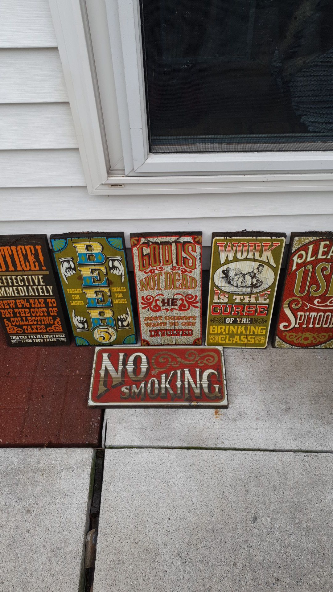 Vintage Bar Signs by George Nathan artist, man cave, decor