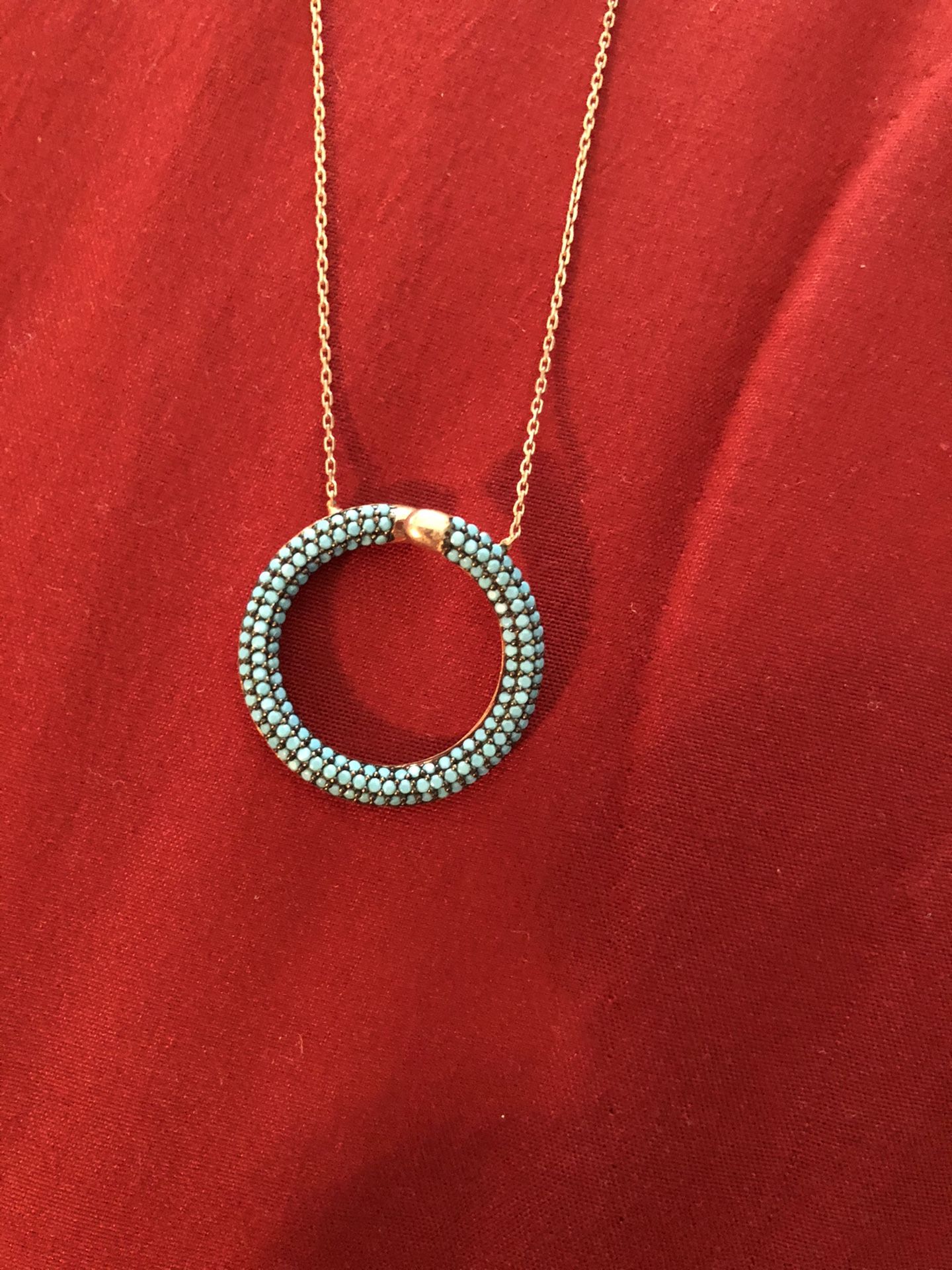 925 sterling silver Turkish handmade turquoise necklace