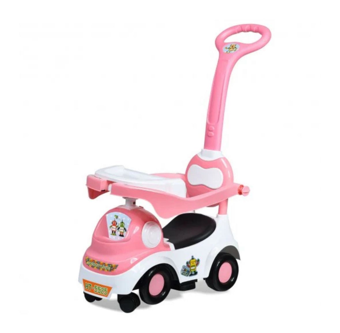 3-in-1 Ride On Push Car with Music Box & Horn-Pink NEW