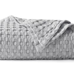 Bedsure Cooling Cotton Waffle Weave Blanket - Lightweight Breathable Blanket of Rayon Derived from Bamboo for Hot Sleepers, Luxury Throws for Bed, Cou