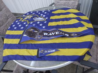 NFL Baltimore Ravens Flag And 2 Banners.